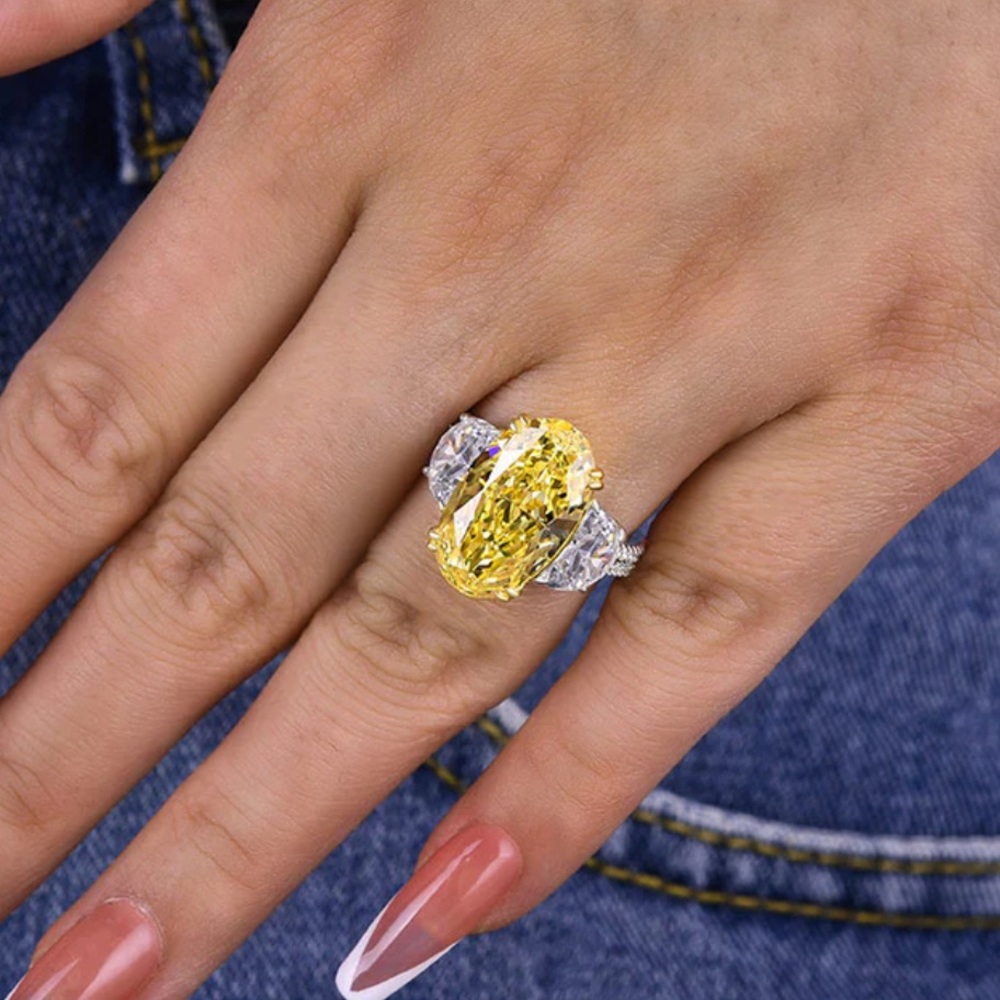 Silver Sterling simulated yellow Sapphire Diamonds